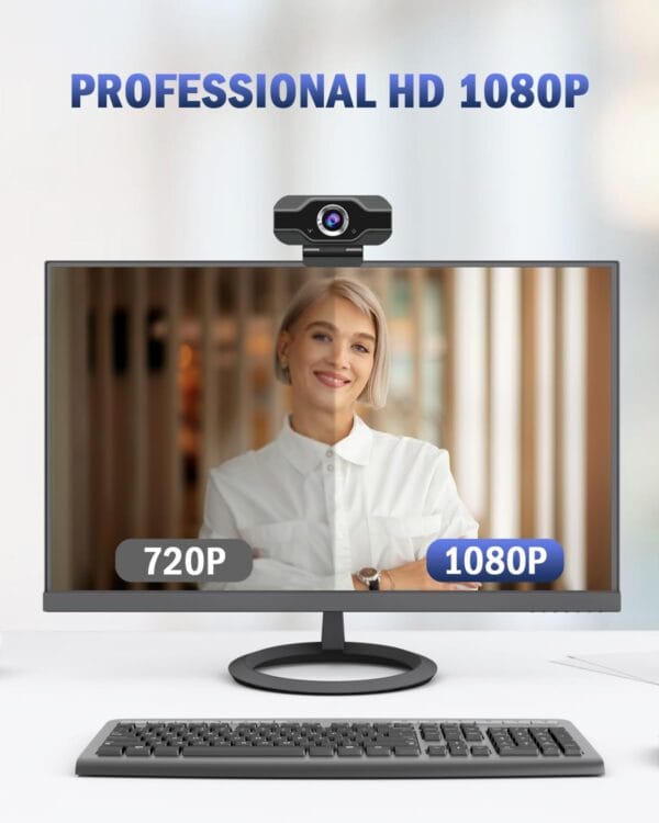 FORITO Webcam with Microphone - Full HD 1080P USB Webcam for Video Conferencing, Online Work, Home Office, YouTube Recording - Image 2