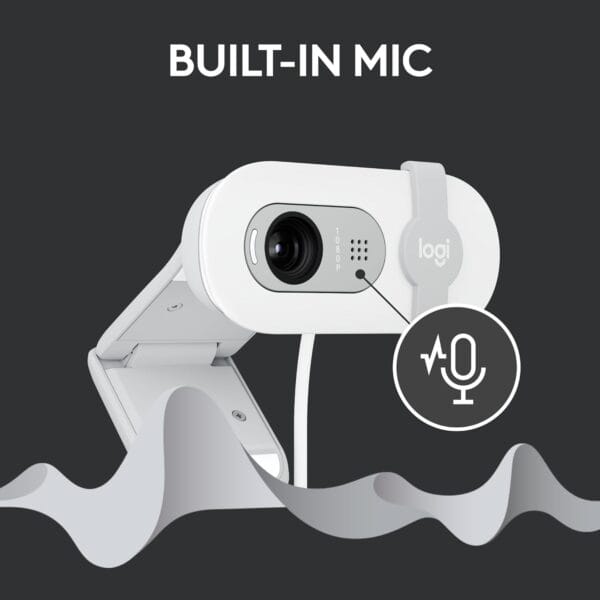 Logitech Brio 100 Full HD Webcam - Meetings, Streaming, Auto-Light Balance, Mic, Privacy Shutter, USB-A - OffWhite - Image 5