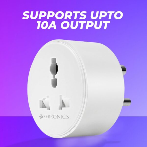 Zebronics ZEB-SP110: Smart Wi-Fi Plug with Google Assistant & Alexa Support, 10A Capacity & Scheduled Control App - Image 4