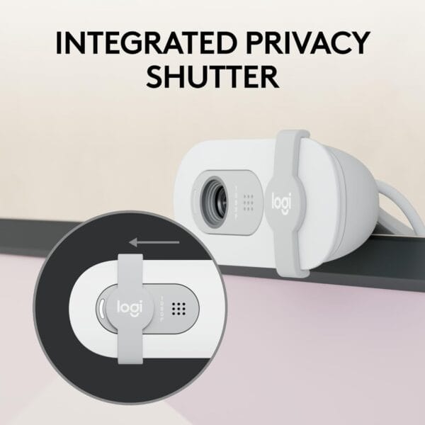 Logitech Brio 100 Full HD Webcam - Meetings, Streaming, Auto-Light Balance, Mic, Privacy Shutter, USB-A - OffWhite - Image 4