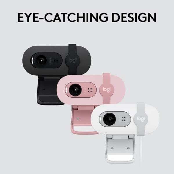 Logitech Brio 100 Full HD Webcam - Meetings and Streaming, Auto-Light Balance, Mic, Privacy Shutter, USB-A - Graphite - Image 8