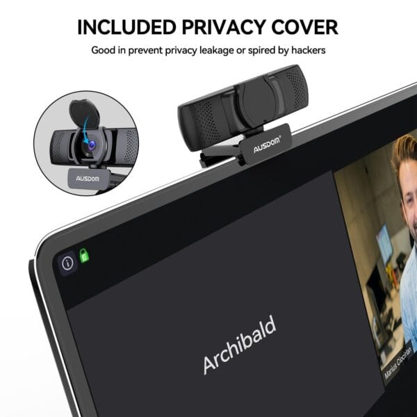 Autofocus 1080P Webcam with Privacy Cover, AUSDOM AF640 Full HD Business Web Camera - Image 7