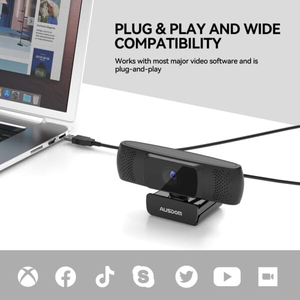 Autofocus 1080P Webcam with Privacy Cover, AUSDOM AF640 Full HD Business Web Camera - Image 8