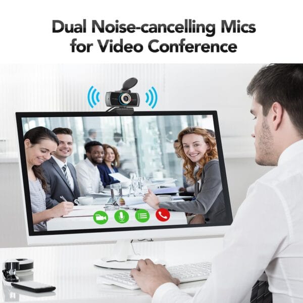 Angetube HD Webcam 1080P with Double Microphone for Live Streaming and Video Calling - Image 3