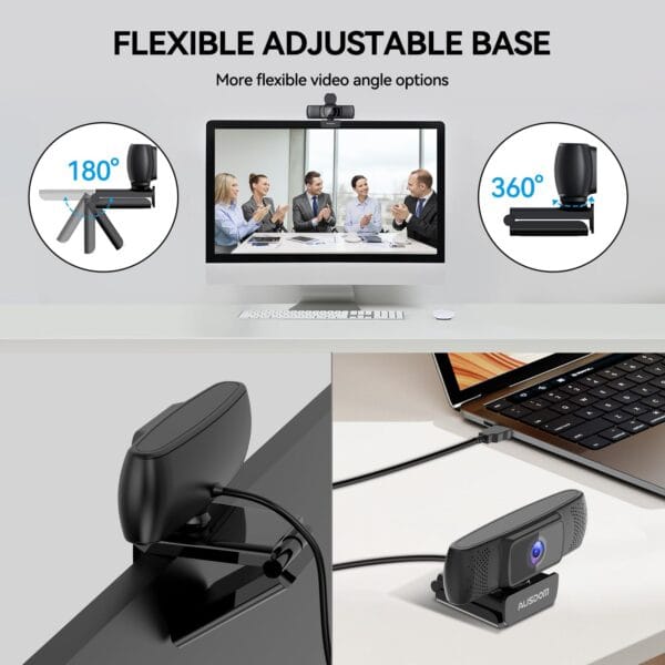 Autofocus 1080P Webcam with Privacy Cover, AUSDOM AF640 Full HD Business Web Camera - Image 6