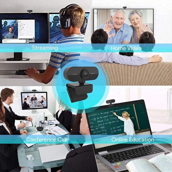 Blackpool 1080P Full HD Webcam with Microphone - Plug & Play, Noise Reduction - Rotatable for Video Conferencing, Online Teaching, Gaming - Compatible with PC, Laptop, Desktop - Image 4