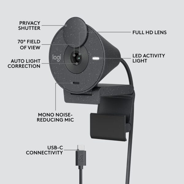 Logitech Brio 300 Full HD Webcam - Image 6