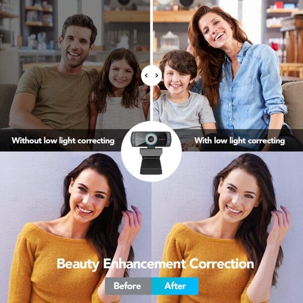 Angetube HD Webcam 1080P with Double Microphone for Live Streaming and Video Calling - Image 4