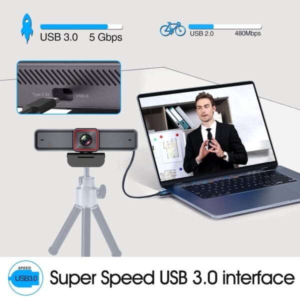 Angetube 4K AI Webcam: AI-Tracking Camera with Dual AI Noise-Cancelling Microphones - Image 5