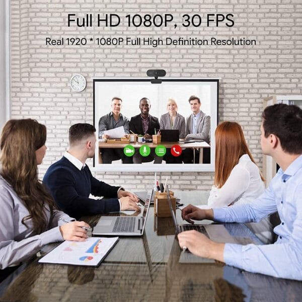 Blackpool 1080P Full HD Webcam with Microphone - Plug & Play, Noise Reduction - Rotatable for Video Conferencing, Online Teaching, Gaming - Compatible with PC, Laptop, Desktop - Image 2
