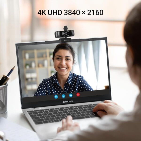 ZEBRONICS 4K Webcam with Microphone and Privacy Shutter - Image 2