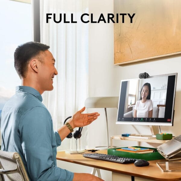 Logitech Brio 100 Full HD Webcam - Meetings and Streaming, Auto-Light Balance, Mic, Privacy Shutter, USB-A - Graphite - Image 2