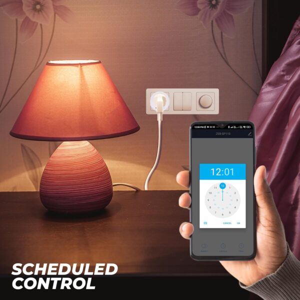 Zebronics ZEB-SP110: Smart Wi-Fi Plug with Google Assistant & Alexa Support, 10A Capacity & Scheduled Control App - Image 5